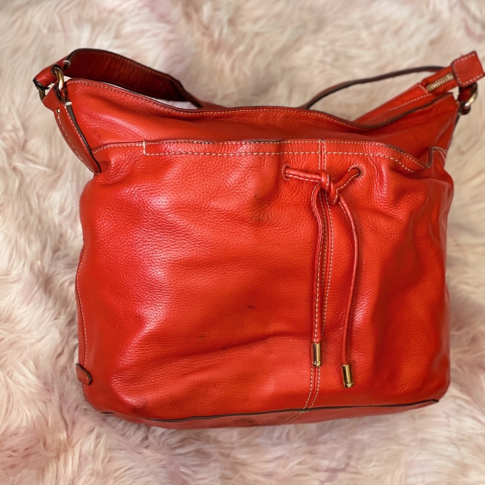 Cole Haan Red Leather Tote/Shoulder Bag